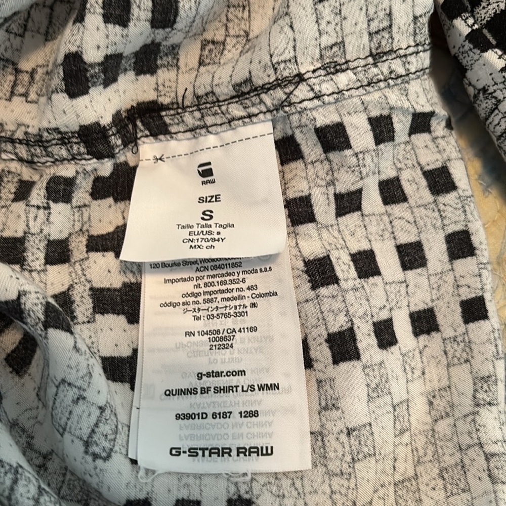 G Star Raw Boyfriend Long Sleeve Shirt Size Small - Picture 9 of 12